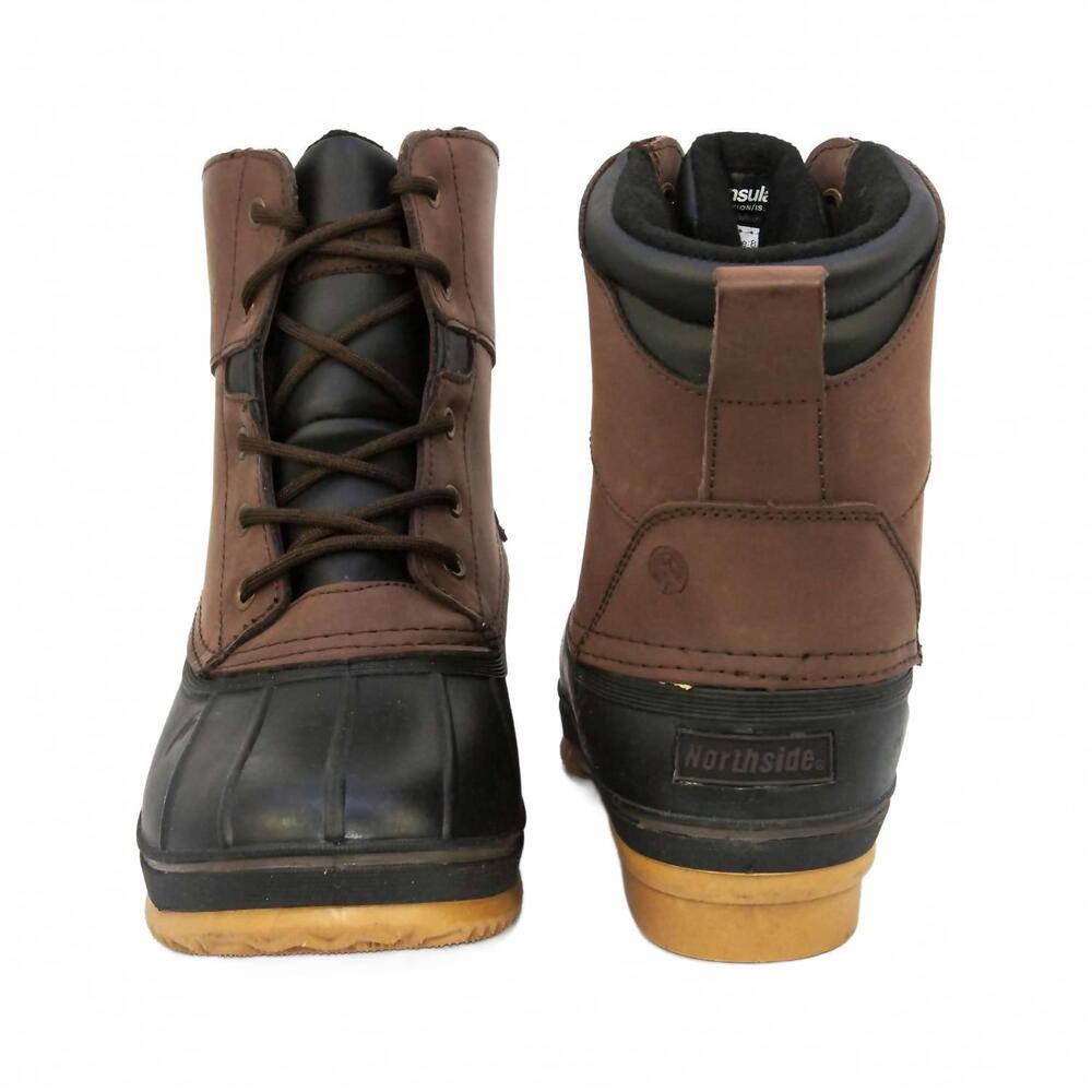 NEW NORTHSIDE men's lewiston waterproof duck boot in chocolate - Picture 4 of 7